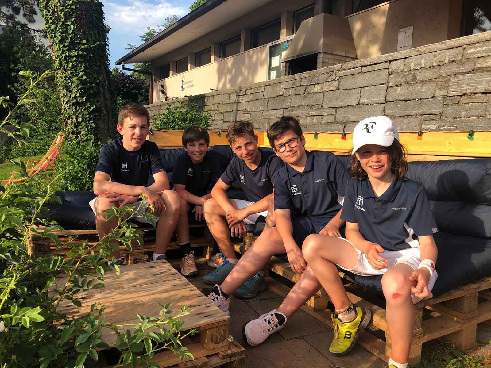 TC Höngg Junioren: (v.l.n.r.) Livio Stolz, Balz Schlienger, Lohann Beck, Quentin Schlienger, Noel Bachmann.