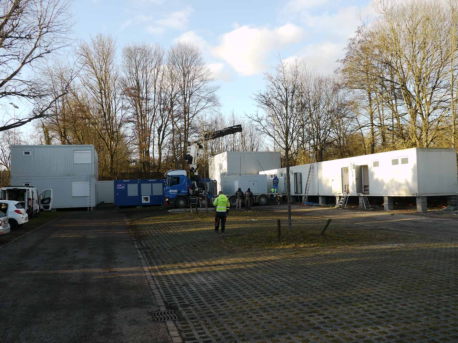 Das Containerdörfli auf dem Parkplatz zwischen den beiden Schützenhäusern auf dem Hönggerberg – für die nächsten 16 Monate das Zuhause des SVH.